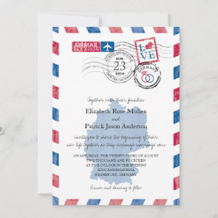 Faire-part de mariage de par avion de l'Allemagne