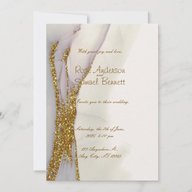 Faire-part de mariage de Parties scintillant à enc (Devant)