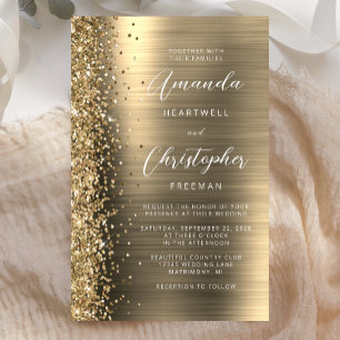 Faire-part de mariage de Parties scintillant Gold 