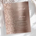 Faire-part de mariage de Parties scintillant Gold<br><div class="desc">Le bord gauche de cette élégante faire-part de mariage moderne est orné d'une bordure rose en faux parties scintillant or. Le texte personnalisable combine écriture blanche, copperplate et polices italiques sur un arrière - plan en métal brossé en or rose. L'envers est assorti d'une parties scintillant et d'une conception en...</div>