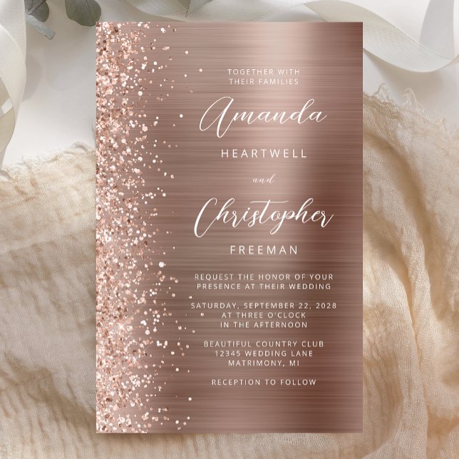 Faire-part de mariage de Parties scintillant Gold  (Créateur téléchargé)
