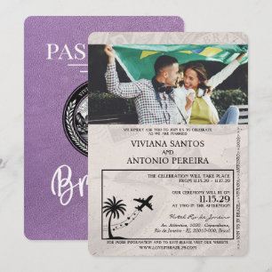 Faire-part de mariage de passeport brésilien Laven