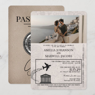 Faire-part de mariage de passeport de la Grèce bei