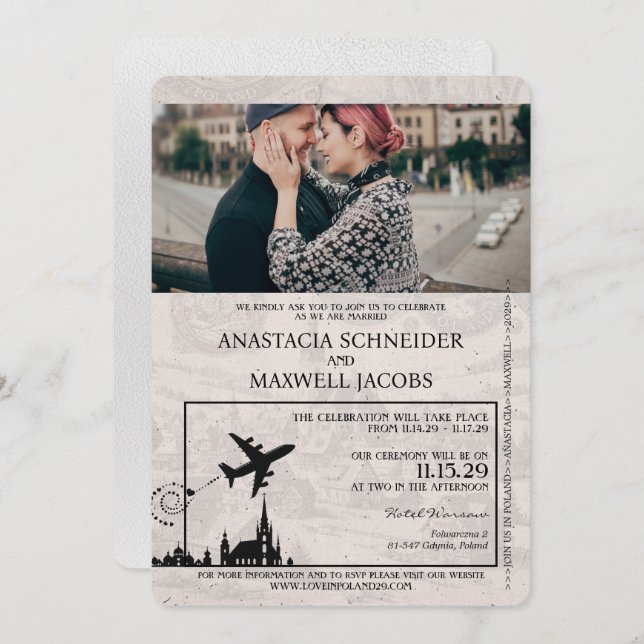 Faire-part de mariage de passeport de la Pologne b (Devant / Derrière)