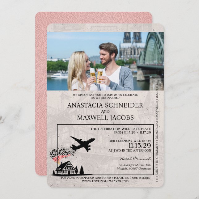 Faire-part de mariage de passeport de l'Allemagne  (Devant / Derrière)