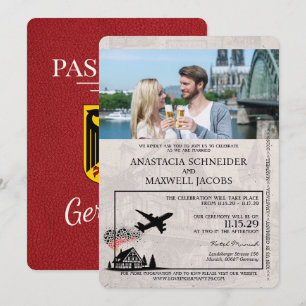 Faire-part de mariage de passeport de l'Allemagne 