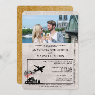 Faire-part de mariage de passeport Gold Allemagne