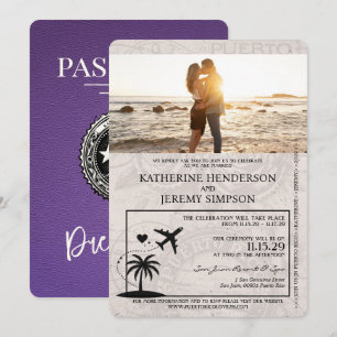 Faire-part de mariage de passeport Porto Rico viol