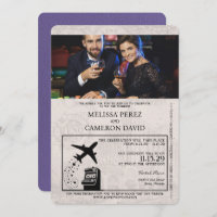 Faire-part de mariage de passeport Reno violet Lil