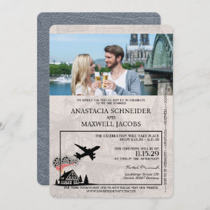 Faire-part de mariage de passeport Silver Allemagn