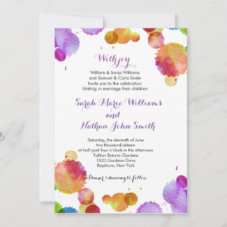 Faire-part de mariage de peinture d'aquarelle