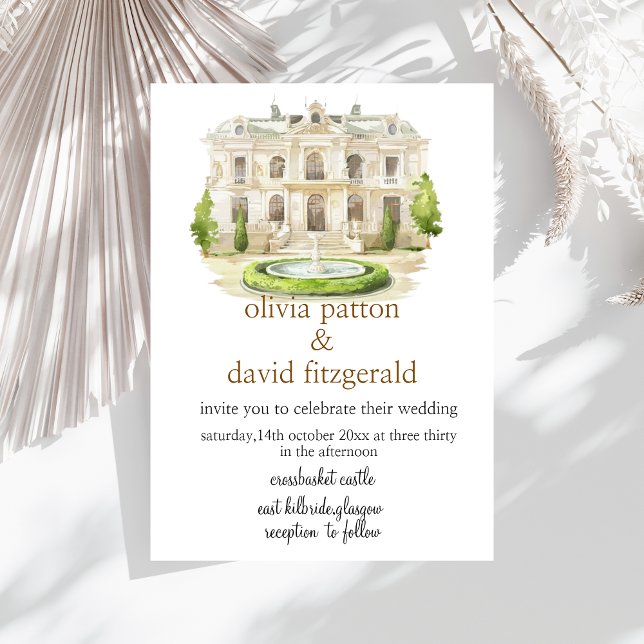 Faire-part de mariage de peinture du lieu (Créateur téléchargé)