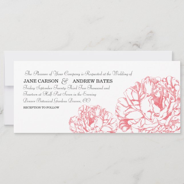 Faire-part de mariage de Peony (Devant)