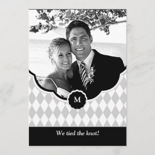 Faire-part de mariage de photo de monogramme de