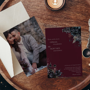 Faire-part de mariage de photo gothique foncé