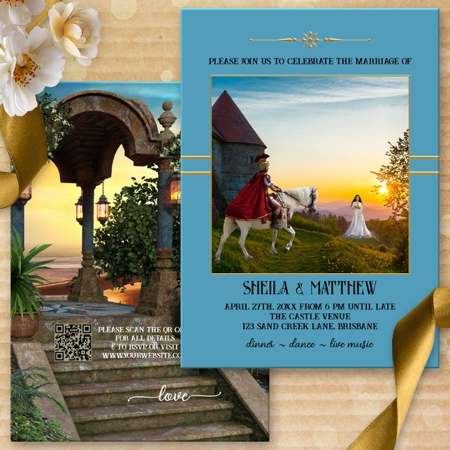 Faire-part de mariage de photo médiévale de Bohême (Créateur téléchargé)