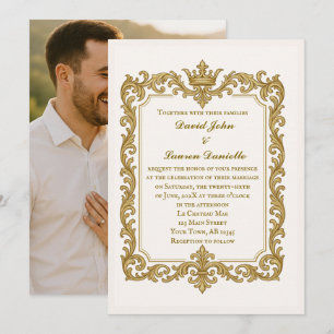 Faire-part de mariage de photo Royal Gold Crown