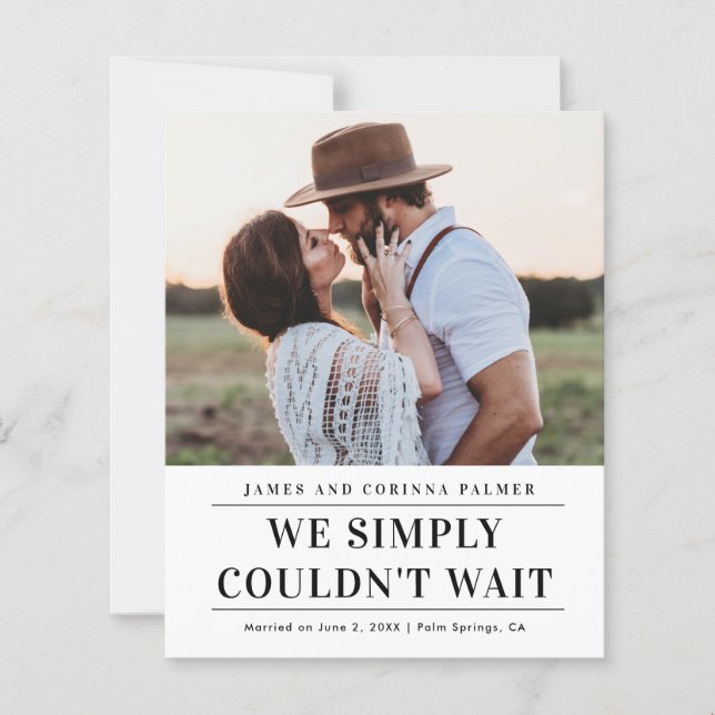 Faire-part de Mariage de photos budgétaires (Devant)