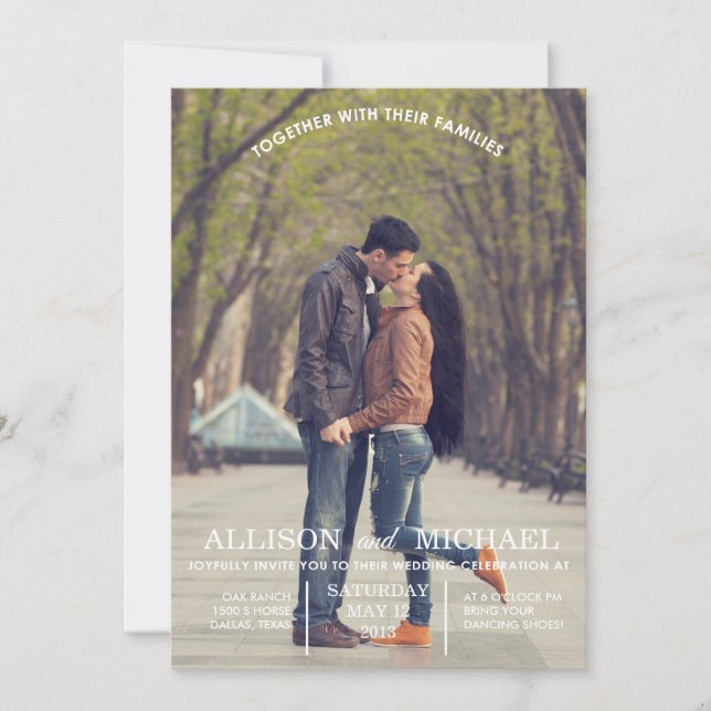 Faire-part de mariage de photos Fiançailles (Devant)