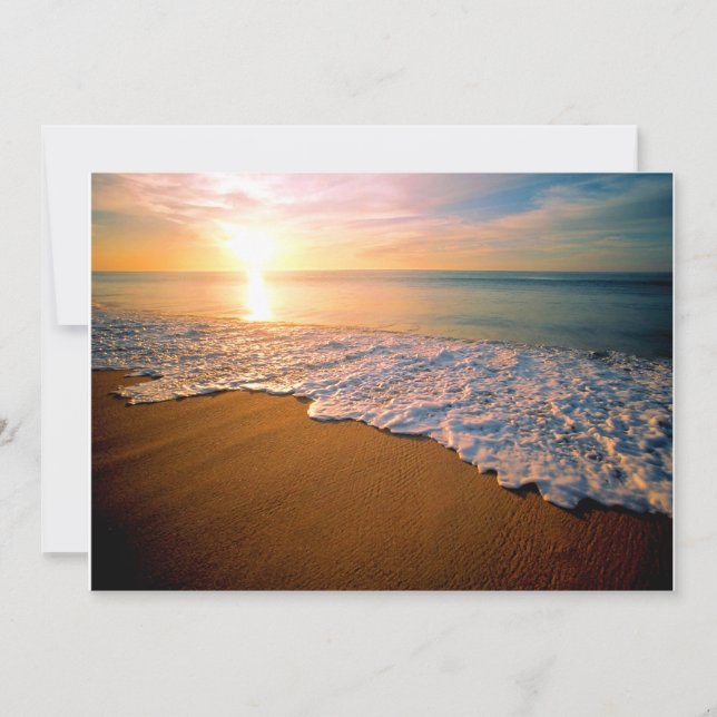 Faire-part de mariage de plage de coucher du (Devant)