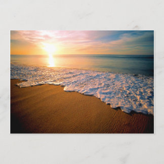 Faire-part de mariage de plage de coucher du