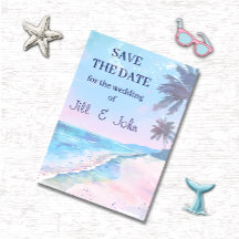 Faire-part de mariage de plage tropical à conserve
