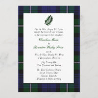 Faire-part de mariage de plaid de tartan