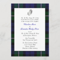 Faire-part de mariage de plaid de tartan