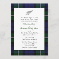 Faire-part de mariage de plaid de tartan