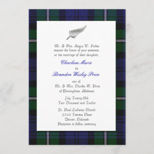 Faire-part de mariage de plaid de tartan