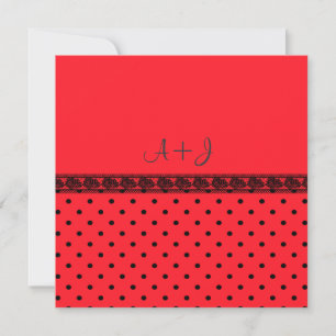 FAIRE-PART DE MARIAGE DE POINTE EN LACE ROUGE MODE