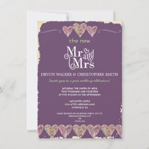 Faire-part de mariage de post-tableau de bord des 
