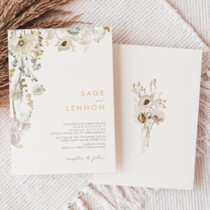 Faire-part de mariage de prairie de Fleur sauvage
