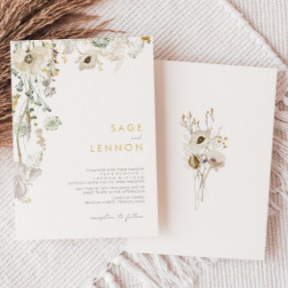 Faire-part de mariage de prairie de Fleur sauvage