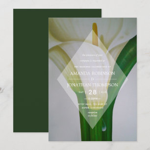 Faire-part de mariage de printemps floral au lys c