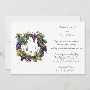 Faire-part de mariage de raisins de Napa