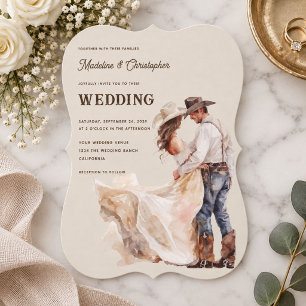 Faire-part de mariage de ranch occidental