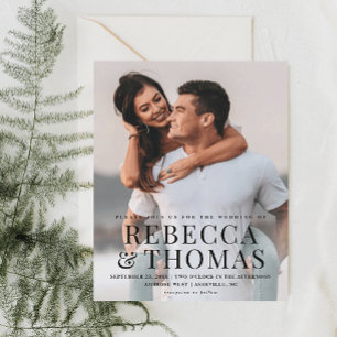 Faire-part de mariage de recouvrement du type de p