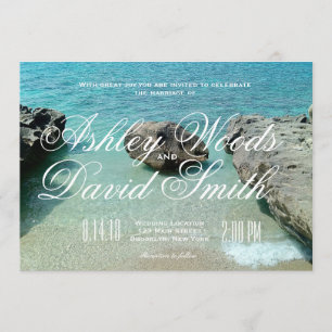 Faire-part de mariage de roche de plage