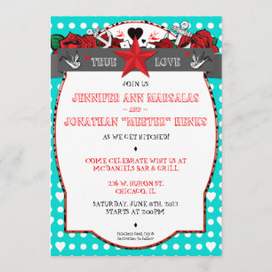 Faire-part de mariage de rockabilly de tatouage de