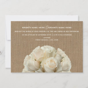 Faire-part de mariage de roses blanches inspirées 
