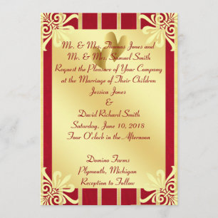 Faire-part de mariage de rouge et de