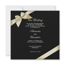 Faire-part de Mariage de ruban crème 2