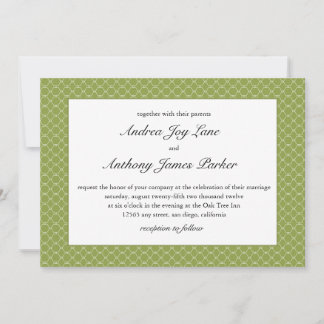 Faire-part de mariage de ruche moderne en vert poi