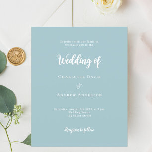 Faire-part de mariage de script bleu foncé