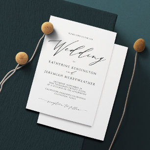 Faire-part de mariage de script minimaliste modern