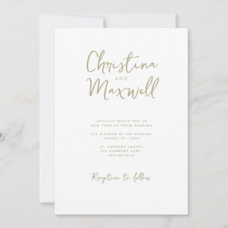 Faire-part de mariage de script minimaliste Sage G