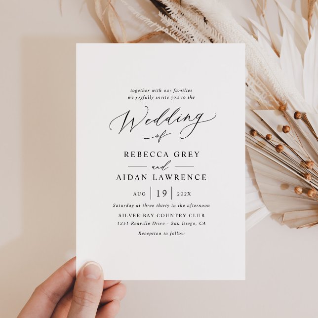 Faire-part de mariage de script moderne minimalist (Créateur téléchargé)