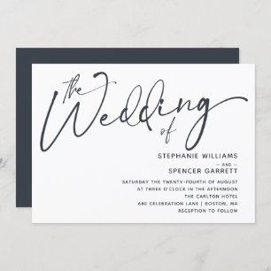 Faire-part de mariage de script moderne minimalist
