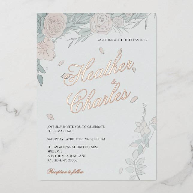 Faire-part de mariage de sérénité (Recto)